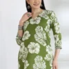 Women's Elegant Black Floral Print Short Kurti