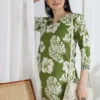 Women's Elegant Black Floral Print Short Kurti